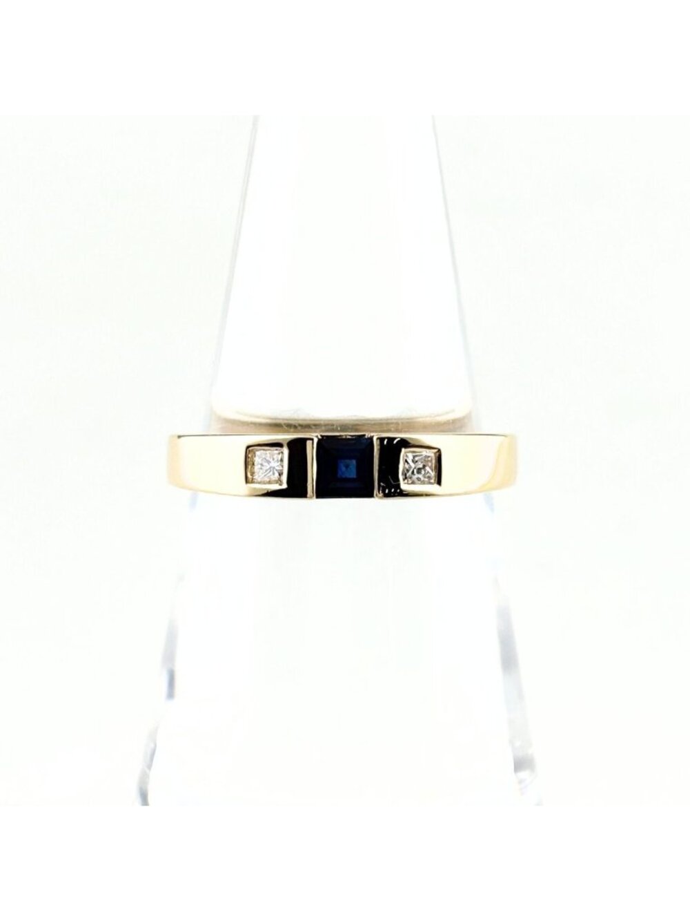 Tiffany & Co Sapphire Yellow Gold Ring Pave Diamond